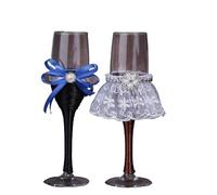 ERHTGUO Wedding Matchmaking Celebration Romantic Champagne Hand Over Glasses Groom Bride Stemware(Style 011)