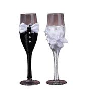 ERHTGUO Wedding Matchmaking Celebration Romantic Champagne Hand Over Glasses Groom Bride Stemware(Style 012)