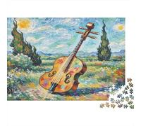 Erhu Papier résistant Violoncelle coloré dans Un Champ de Fleurs Puzzle Stimulant Mental Anti-Stress 52x38cm/1000 pièces
