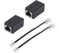 ERHUO Lot de 2 répartiteurs Ethernet RJ45, câble répartiteur réseau RJ45, adaptateur RJ45 femelle vers RJ11 mâle pour extendeur de câble Ethernet