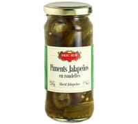 ERIC BUR Piments Jalapeños en Rondelles - Pot en Verre de 220 g - Pratique pour Apéritifs et Plats Piquants - Conservation Facile - Lot de 4