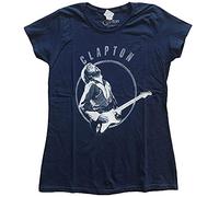 Eric Clapton T Shirt Vintage Photo Logo Nouveau Officiel Femme Skinny Fit Navy Size L