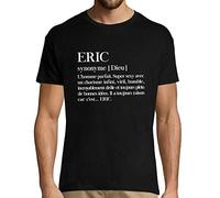 Eric | Définition Objective | T-Shirt Homme col Rond Personnalisé Prénom Humour XL