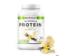 PROTEINES VEGAN TRI-SOURCE - Protéines Végétales Vegan Savoureuses Pour le Développement Musculaire - Riz Spiruline Pois - Assimilable Rapidement - 1,5kg - Saveur Vanille - Eric Favre