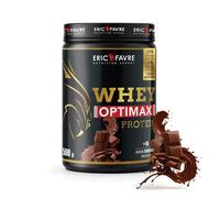 Eric Favre - Whey Optimax Protein - 74% protéines bi-sources : WPC + protéine brevetée, 17g BCAA, 11g glutamine - 500g - Chocolat