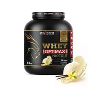 Eric Favre - Whey Optimax Protein - 74% protéines bi-sources : WPC + protéine brevetée, 17g BCAA, 11g glutamine - 1,5kg - Vanille
