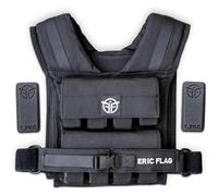 Eric Flag Gilet Lesté - Veste lestée Ajustable 20kg, Près du Corps avec Poids Amovibles en Fer, Adapté à Chaque Morphologie, Gilet de Poids pour Musculation, Crossfit, Street Workout et Course à pied