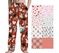 ERICAT Bas de pyjama homme personnalisable-Loungewear à personnalisée pour hommes et femmes,ajoutez votre propre design,photo amusante couple, pantalon de nuit long, idée cadeau originale.