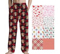 ERICAT Bas de pyjama homme personnalisable-Loungewear à personnalisée pour hommes et femmes,ajoutez votre propre design,photo amusante couple, pantalon de nuit long, idée cadeau originale.