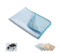 ERICAT Dog Cooling Mat, Portable Pad for Indoor Or Outdoor, Pet Bed Mat, Pet Cooling Blanket, Suitable for All Pets(Blue.,L (27.5 * 21.6in))