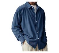 ERICAT Pacificozy Mens Shirts, Pacificozy Men's Stylish Casual Daily Long-Sleeved Shirt Button Down(Navy blue,L)