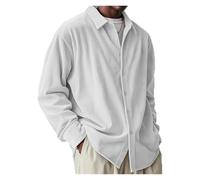 ERICAT Pacificozy Mens Shirts, Pacificozy Men's Stylish Casual Daily Long-Sleeved Shirt Button Down(White,S)