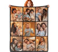 ERICAT Plaid personnalisé Texte Photo Couverture personnalisée,plaide personnalisée,Plaid Photo,Personnalisable Plaid Photo pour Bébé Enfant Fils Fille Maman Papa,créativité Cadeau de Anniversaire