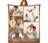 ERICAT Plaid personnalisé Texte Photo Couverture personnalisée,plaide personnalisée,Plaid Photo,Personnalisable Plaid Photo pour Bébé Enfant Fils Fille Maman Papa,créativité Cadeau de Anniversaire