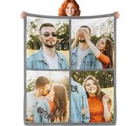 ERICAT Plaid personnalisé Texte Photo Couverture personnalisée,plaide personnalisée,Plaid Photo,Personnalisable Plaid Photo pour Bébé Enfant Fils Fille Maman Papa,créativité Cadeau de Anniversaire