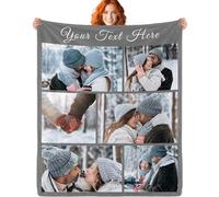 ERICAT Plaid personnalisé Texte Photo Couverture personnalisée,plaide personnalisée,Plaid Photo,Personnalisable Plaid Photo pour Bébé Enfant Fils Fille Maman Papa,créativité Cadeau de Anniversaire
