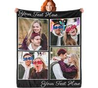 ERICAT Plaid personnalisé Texte Photo Couverture personnalisée,plaide personnalisée,Plaid Photo,Personnalisable Plaid Photo pour Bébé Enfant Fils Fille Maman Papa,créativité Cadeau de Anniversaire