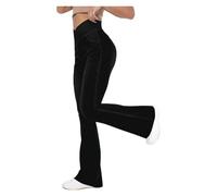 ERICAT Stretchy Jeans High Waisted Crossover, High Waisted Crossover Pocket Stretchy Casual Flare Jeans(Black,3XL)