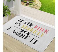 ERICAT Tapis de Porte Paillasson d'Entree Interieur et Extérieur Tapis,Girly Fille Mignonne Si C'est Rose Étincelant Oui Je,Antidérapant et Absorbant Tapis pour Chambre 50x80cm