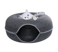 Erice Lit tunnel pour chat, quatre saisons disponibles, tube rond amovible en feutre pour chat, jouet de jeu avec trou pour regard, intérieur lavable, tunnel de jeu pour petits animaux de compagnie