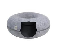 Erice Panier Chat Lit Doux Donut Caverne Lavable Grand Lit pour Chat Tunnel Cercle pour Chat Cachette Amovible pour Intérieur et Extérieur (A)