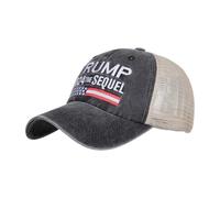 Erice Trump Merchandise, chapeau Trump 2024, chapeau de sport brodé de l'alphabet respirant et réglable, chapeau Trump (États-Unis, numérique, 5 1/4, 1, noir), noir, 5 1/4