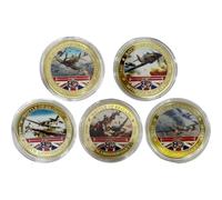 Ericetion 5 Pièces/Ensemble Commémoratif Vol Or Défi Pièce Bataille De Grande-Bretagne Pièces Commémoratives Royaume-uni Défi Militaire Pièces De Collection Cadeau