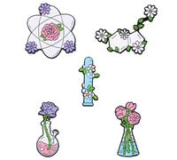 Ericetion Broche Chimique 5 Pièces Broche en Métal Insignes De Revers Broche Scientifique Adn Moléculaire Chimique Broches D'outil Expérimental Biologique Broches en Émail