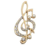 Ericetion Broche en Alliage avec Note de Musique en Strass et Perle - Accessoire de fête élégant et Cadeau de Bijoux