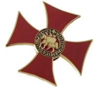 Ericetion Broche Insigne des Templiers, Croix Rouge, Symbole des Croisés Médiévaux, Bijou De Collection Doré pour Hommes Femmes.