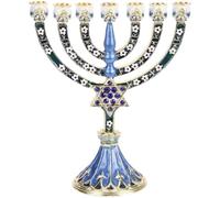 Ericetion Chandelier De Hanoucca De Bureau À 7 Branches, Bougeoir Juif en Métal Rétro, Chandelier Messianique pour Hanoucca, Décoration D'intérieur pour Shabbat