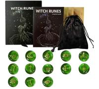 Ericetion Ensemble De Pierres Runiques, Pierres Runiques Gravées De Symboles Païens, Ensemble De Pierres De Verre pour Débutants, Runes De Sorcières avec À Cordon pour Divination par Les Cristaux