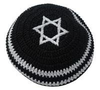 Ericetion Kippa Tricotée À Main pour Hommes, Étoile De David Brodée Yamaka Hat Juive Kippa Judaica Yamaka Kippa Yamakah Yarmulka Hat