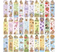 Ericetion Lot de 30 Marque-Pages Capybara, Adorables Motifs d'animaux pour Les Amoureux des Livres, Accessoires Résistants Mignons pour Enfants Adultes, Étudiants