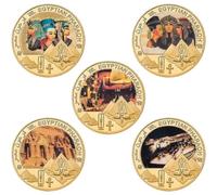 Ericetion Lot De 5 Pièces De Monnaie Égyptiennes Commémoratives des Pharaons, Pièces De Collection, Souvenirs Artistiques, pour Les Croyants.