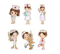 Ericetion Médecine Médecine Pince Cute Infirmière Docteur Broche Pins Dessin Animé Émoulement Épingle Vêtements Sacs Badges Pin pour Les Étudiants en Médecine