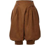 Ericetion Pantalon Renaissance pour Femme, Pantalon Pirate Médiéval Vintage pour, Short Bloomer Taille Haute, Pantalon Lanterne en Daim Style Rétro Steampunk