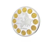 Ericetion Pièce Commémorative du 10e Anniversaire De L'euro - Pièce Souvenir De Collection des 12 Nations Européennes, Plaquée Or Argent Bicolore, Cadeau pour Collectionneurs