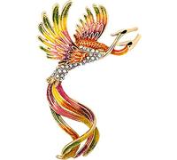 Ericetion Pin De Broche Phoenix Vintage - Émail en Cristal Élégant Banquet De Mode Épingle D'oiseau pour Accessoires De Vêtements