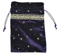 Ericetion Sac de Rangement pour Tarot et Cartes Pentagramme - Accessoires de Divination, Pochette à Cordon pour Runes et dés