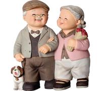 Ericetion Statue de Couple Heureux en résine pour Anniversaire, décoration de Couples âgés romantiques pour Grands-Parents, Statue décorative.