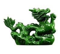 Ericetion Statue de Dragon Petit Dragon Chinois en Bois de Feng Shui Figurines 2024 Année du Dragon Cadeau Sculpture de Dragon pour la Chance et Le succès (Vert)