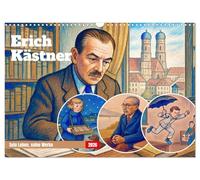 Erich Kästner (Wandkalender 2026 DIN A3 quer), CALVENDO Monatskalender: Leben und Werk eines unvergessenen Autors