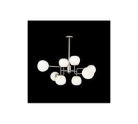 Erich Plafonnier Globe nickelé, 8 lumières, E14