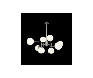 Erich Plafonnier Globe nickelé, 8 lumières, E14