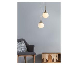 Erich Plafonnier Globe nickelé, 8 lumières, E14