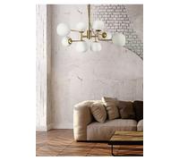Maytoni Suspension de plafond Erich, globe en laiton, 8 lumières, E14