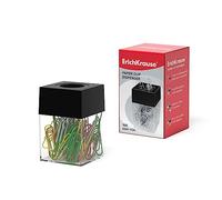 ErichKrause Distributeur de trombones magnétique avec 100 trombones 1 pièce - Organiseur de bureau pour ranger trombones - Distributeur de pinces de bureau