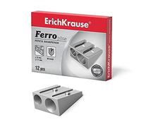 ErichKrause Lot de 12 taille-crayons en aluminium Argenté 8 mm et 11 mm