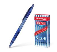 ErichKrause stylo à bille rétractable 0,35 mm paquet de 12 bleu - écriture facile et douce - forme fine - stylos et accessoires de bureau - avec grip en caoutchouc - XR-30 Original